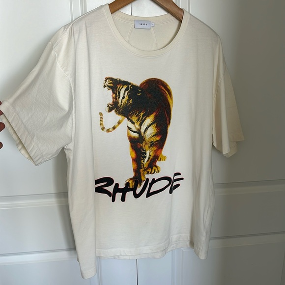 Rhude Other - RHUDE, Roaring Tiger in Ivory, Size XL